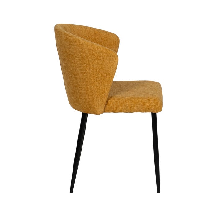 Yellow Fabric-Metal Contract Chair 59 X 55 X 80 Cm