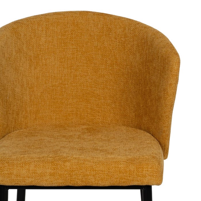 Yellow Fabric-Metal Contract Chair 59 X 55 X 80 Cm