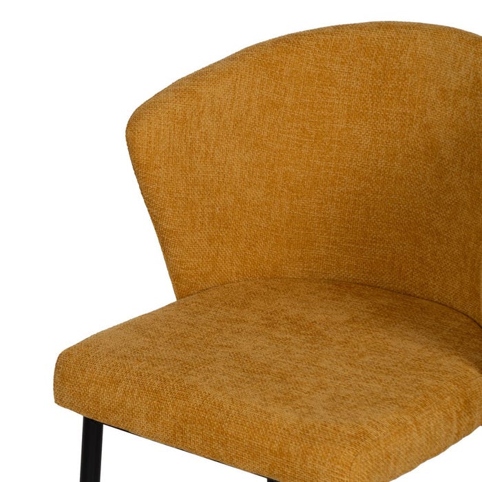 Yellow Fabric-Metal Contract Chair 59 X 55 X 80 Cm