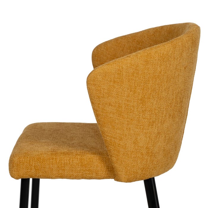 Yellow Fabric-Metal Contract Chair 59 X 55 X 80 Cm