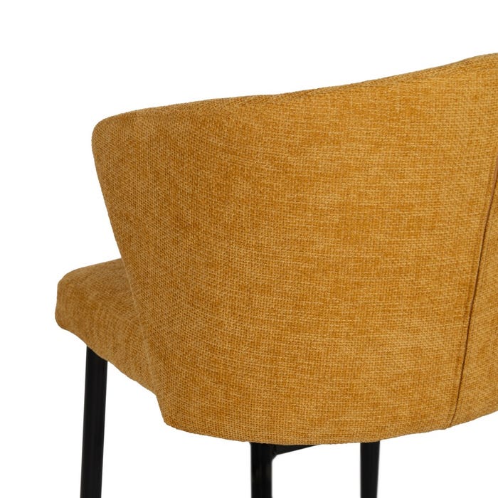 Yellow Fabric-Metal Contract Chair 59 X 55 X 80 Cm