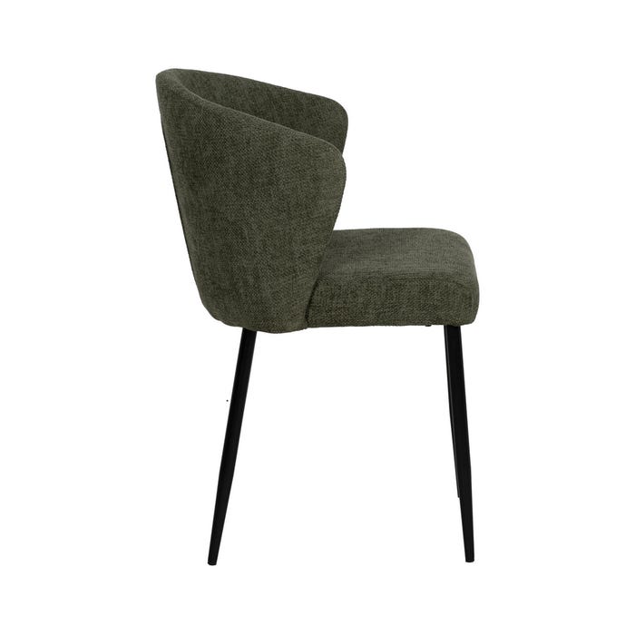 Green Fabric-Metal Contract Chair 59 X 55 X 80 Cm