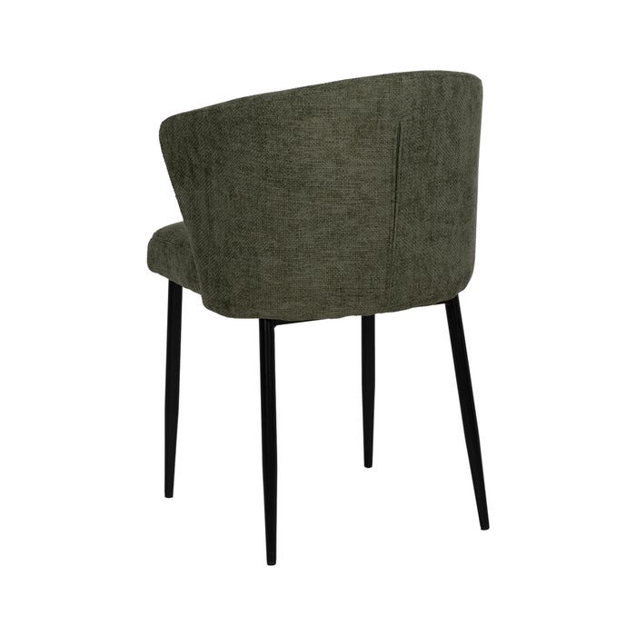 Cadeira de tecido verde e metal 59 x 55 x 80 cm