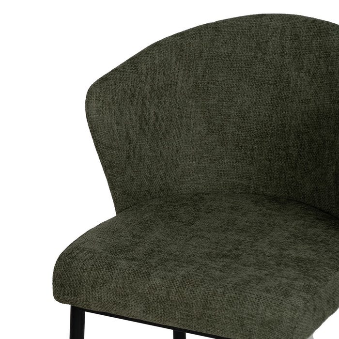 Green Fabric-Metal Contract Chair 59 X 55 X 80 Cm