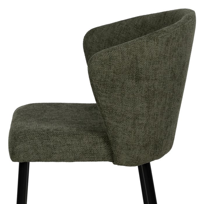 Cadeira de tecido verde e metal 59 x 55 x 80 cm