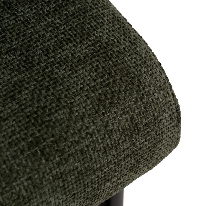 Cadeira de tecido verde e metal 59 x 55 x 80 cm