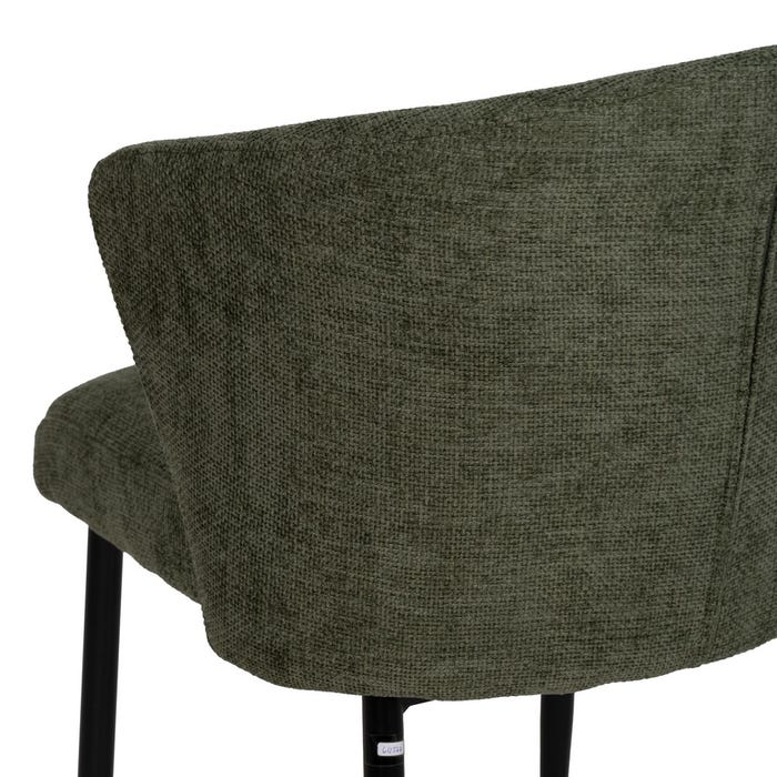 Cadeira de tecido verde e metal 59 x 55 x 80 cm