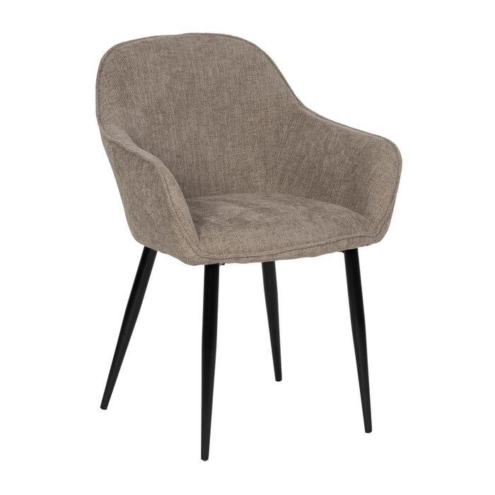 Taupe Fabric-Metal Contract Chair 60 X 59 X 83 Cm