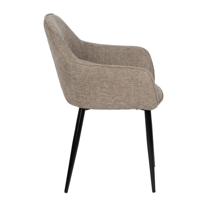 Cadeira de contrato de tecido e metal taupe 60 x 59 x 83 cm