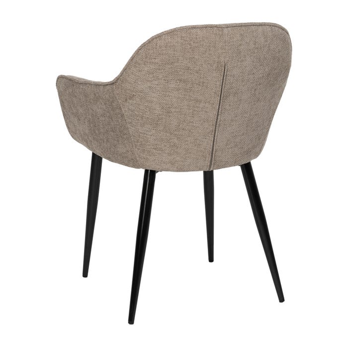 Cadeira de contrato de tecido e metal taupe 60 x 59 x 83 cm