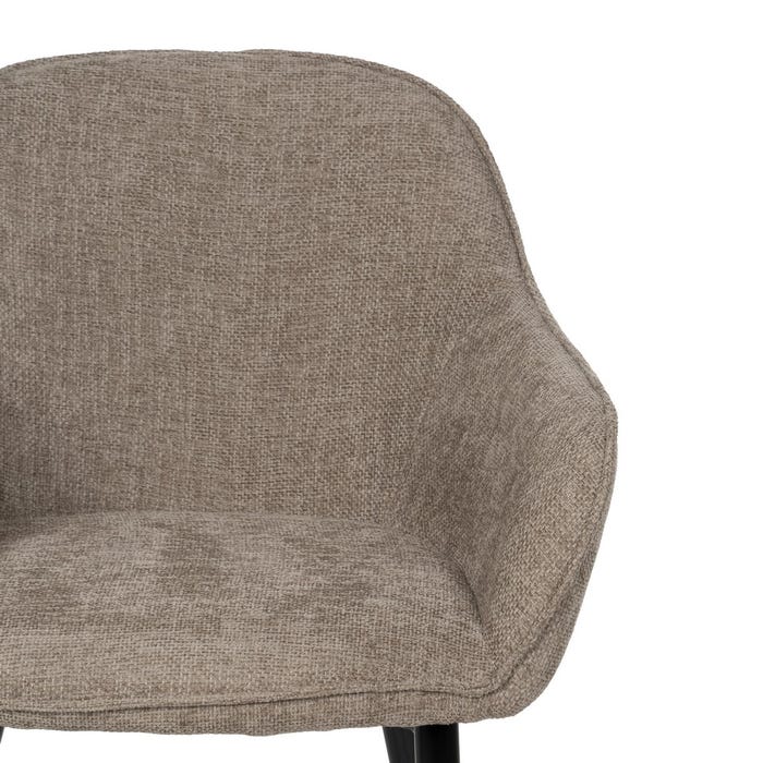 Taupe Fabric-Metal Contract Chair 60 X 59 X 83 Cm