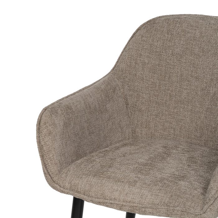 Taupe Fabric-Metal Contract Chair 60 X 59 X 83 Cm