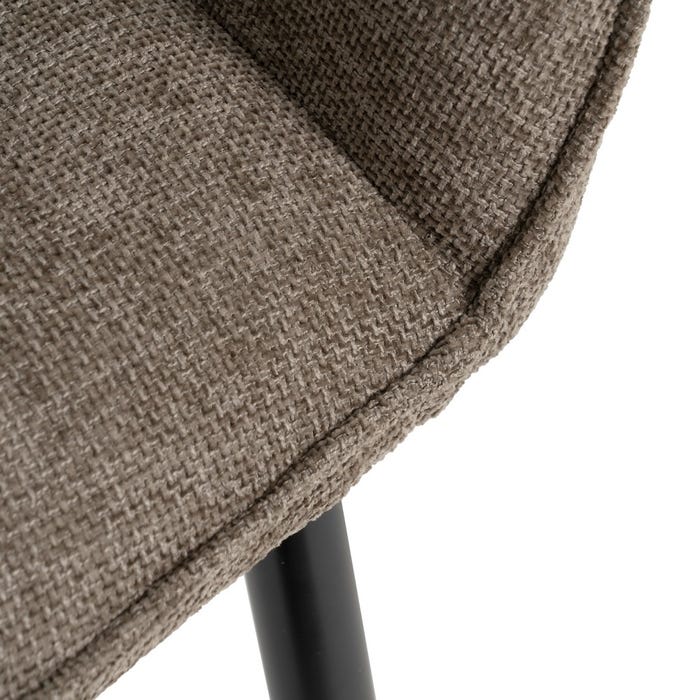 Taupe Fabric-Metal Contract Chair 60 X 59 X 83 Cm