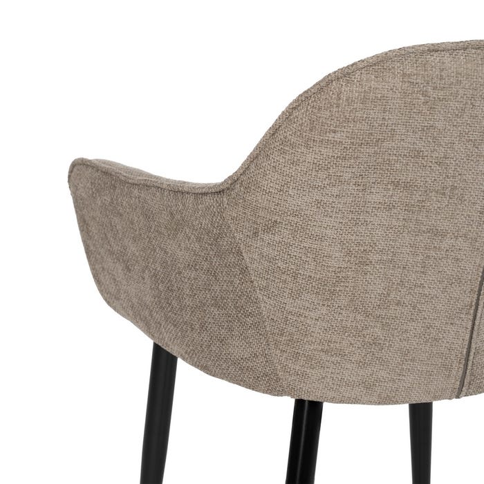 Cadeira de contrato de tecido e metal taupe 60 x 59 x 83 cm