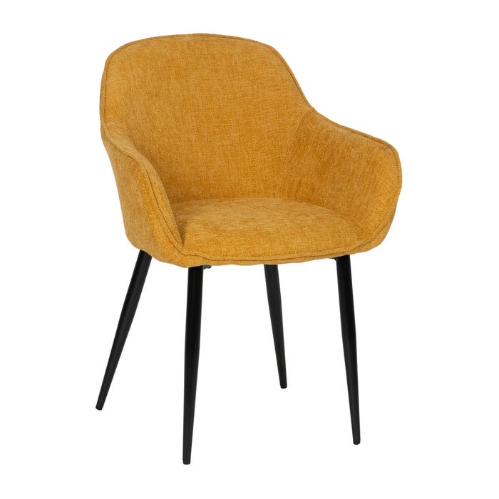 Yellow Fabric-Metal Contract Chair 60 X 59 X 83 Cm