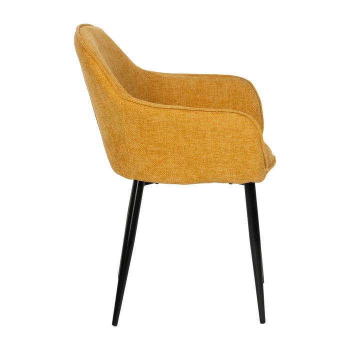 Yellow Fabric-Metal Contract Chair 60 X 59 X 83 Cm