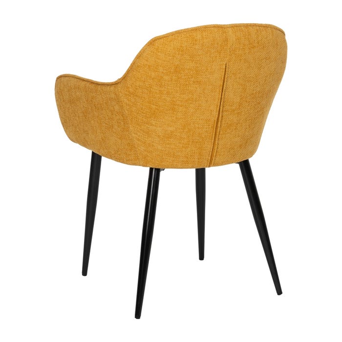 Yellow Fabric-Metal Contract Chair 60 X 59 X 83 Cm
