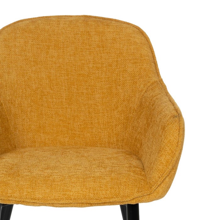 Yellow Fabric-Metal Contract Chair 60 X 59 X 83 Cm