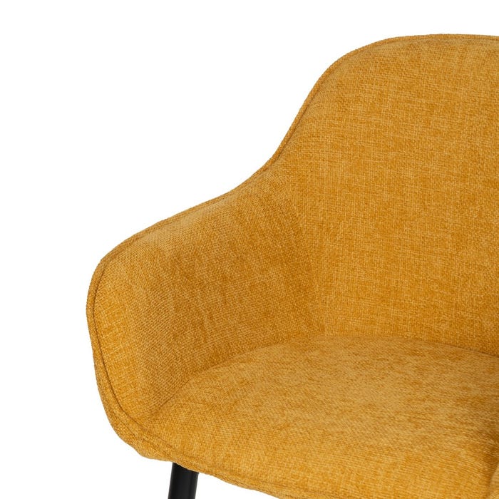 Yellow Fabric-Metal Contract Chair 60 X 59 X 83 Cm