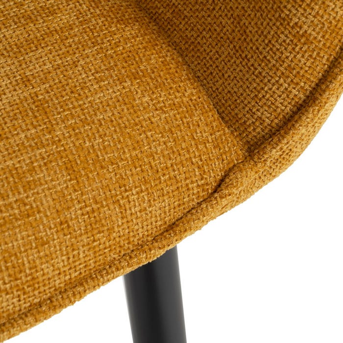 Yellow Fabric-Metal Contract Chair 60 X 59 X 83 Cm