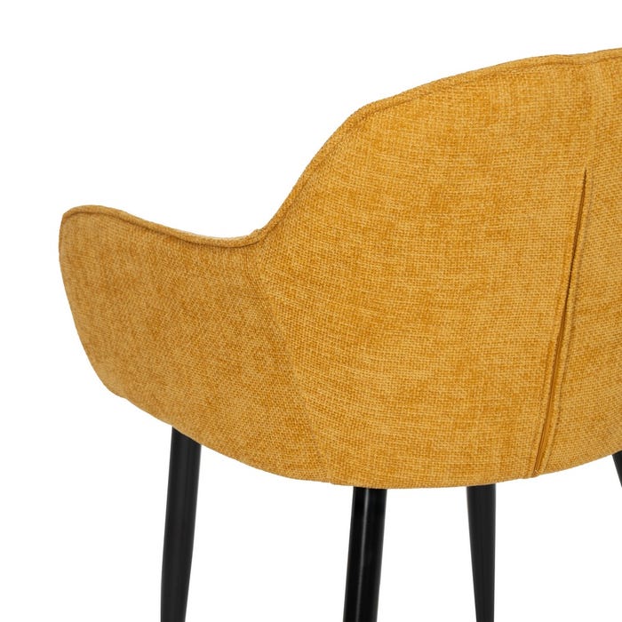 Yellow Fabric-Metal Contract Chair 60 X 59 X 83 Cm
