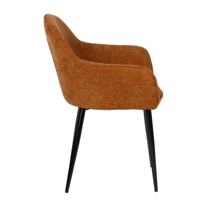 Brown Fabric-Metal Contract Chair 60 X 59 X 83 Cm