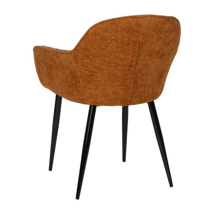 Brown Fabric-Metal Contract Chair 60 X 59 X 83 Cm