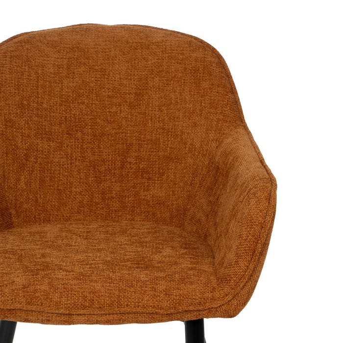 Brown Fabric-Metal Contract Chair 60 X 59 X 83 Cm