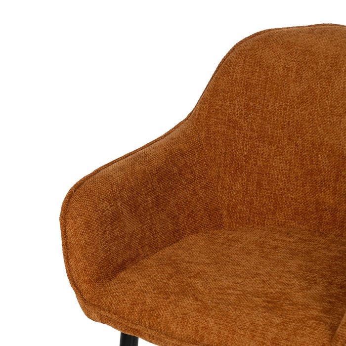 Brown Fabric-Metal Contract Chair 60 X 59 X 83 Cm