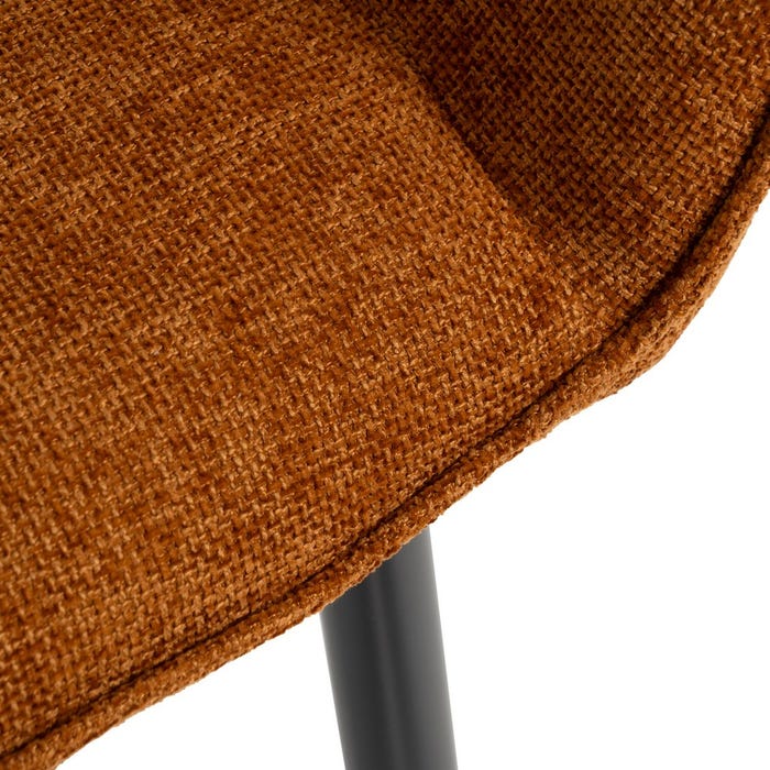 Brown Fabric-Metal Contract Chair 60 X 59 X 83 Cm