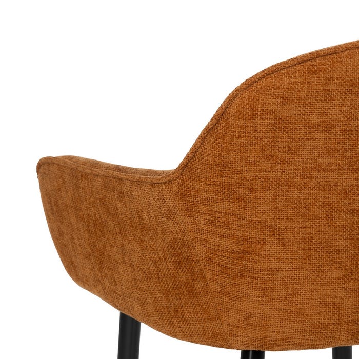 Brown Fabric-Metal Contract Chair 60 X 59 X 83 Cm