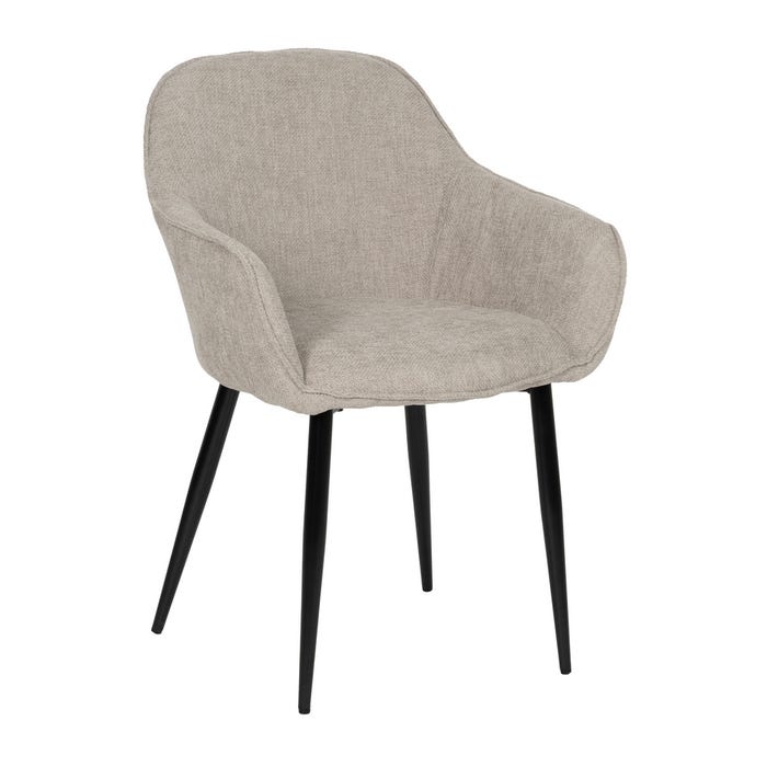 Gray Fabric-Metal Contract Chair 60 X 59 X 83 Cm