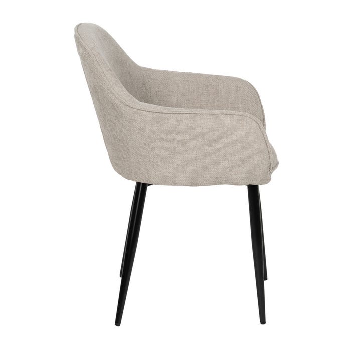 Gray Fabric-Metal Contract Chair 60 X 59 X 83 Cm