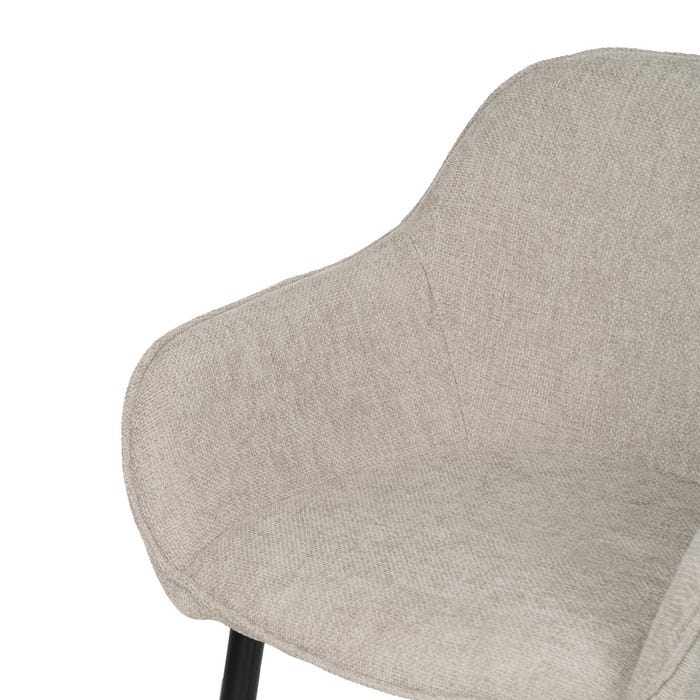 Gray Fabric-Metal Contract Chair 60 X 59 X 83 Cm