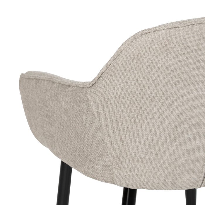 Gray Fabric-Metal Contract Chair 60 X 59 X 83 Cm