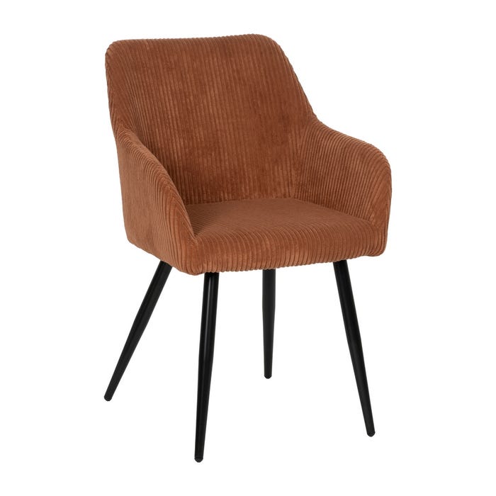 Terracotta Fabric-Metal Contract Chair 57 X 43 X 83 Cm