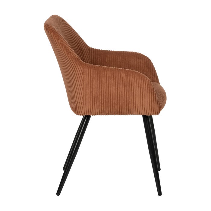 Terracotta Fabric-Metal Contract Chair 57 X 43 X 83 Cm
