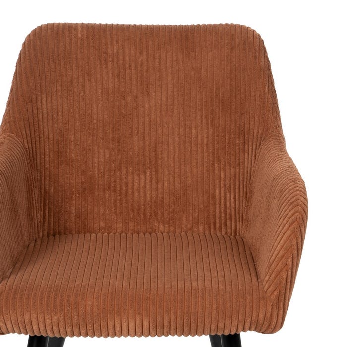 Terracotta Fabric-Metal Contract Chair 57 X 43 X 83 Cm