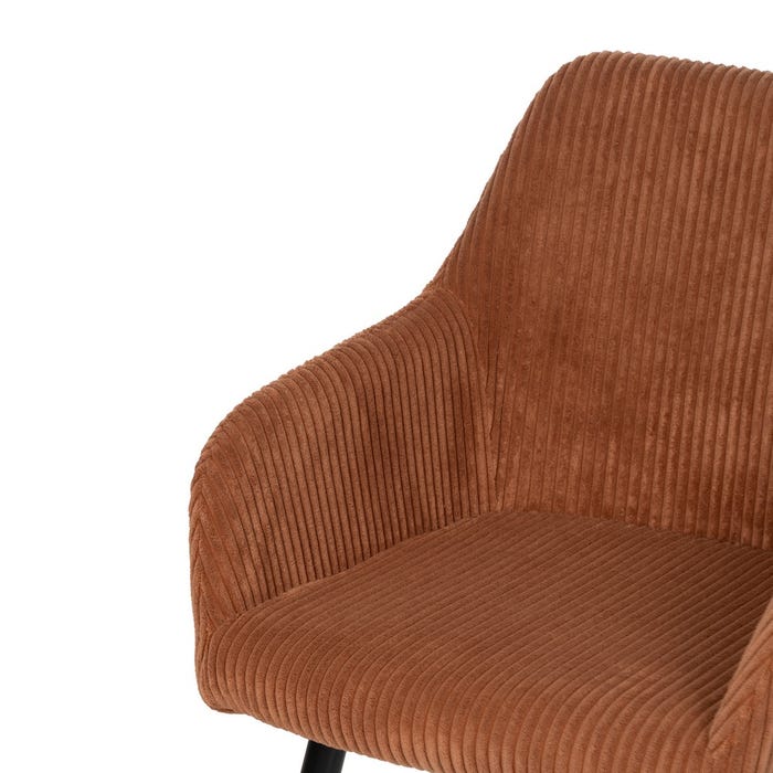 Terracotta Fabric-Metal Contract Chair 57 X 43 X 83 Cm