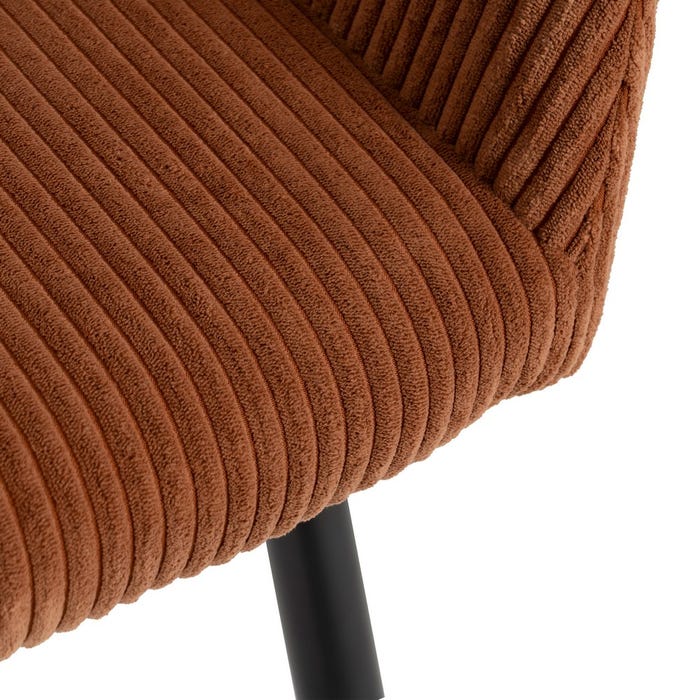 Terracotta Fabric-Metal Contract Chair 57 X 43 X 83 Cm