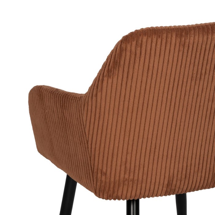 Terracotta Fabric-Metal Contract Chair 57 X 43 X 83 Cm