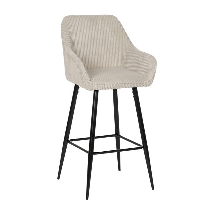 Beige Fabric-Metal Contract Stool 54 X 41.50 X 109 Cm