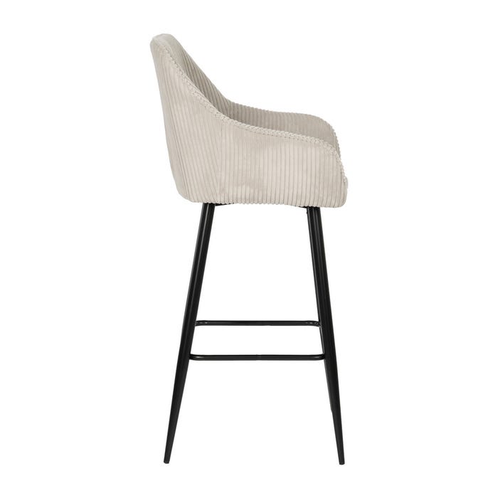 Beige Fabric-Metal Contract Stool 54 X 41.50 X 109 Cm