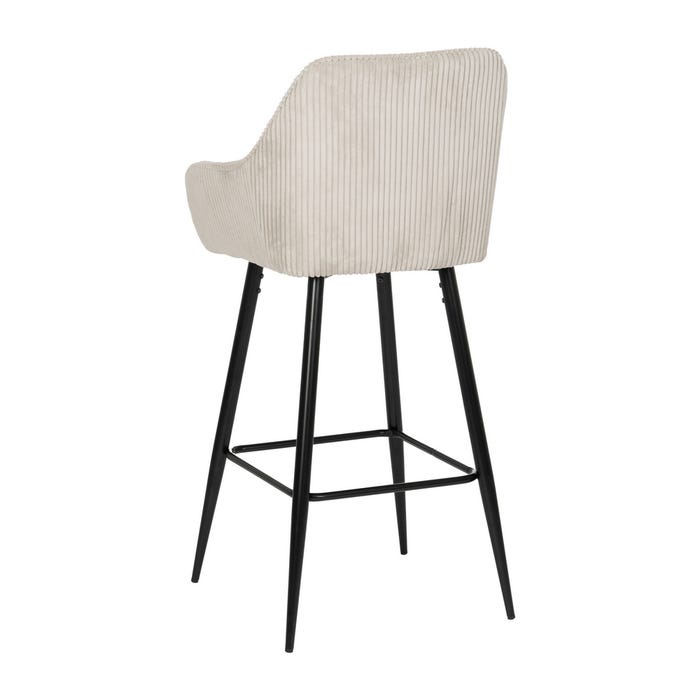 Beige Fabric-Metal Contract Stool 54 X 41.50 X 109 Cm