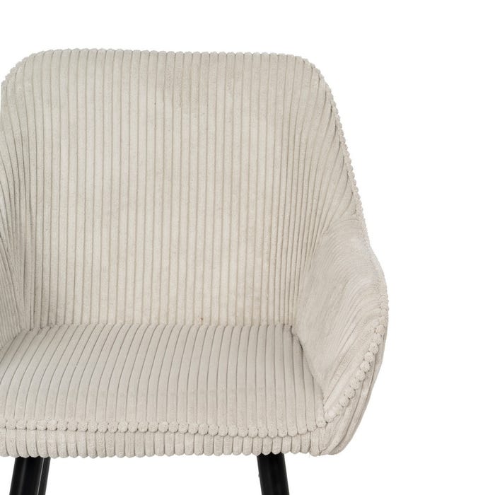 Beige Fabric-Metal Contract Stool 54 X 41.50 X 109 Cm
