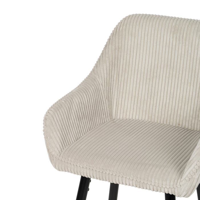 Beige Fabric-Metal Contract Stool 54 X 41.50 X 109 Cm