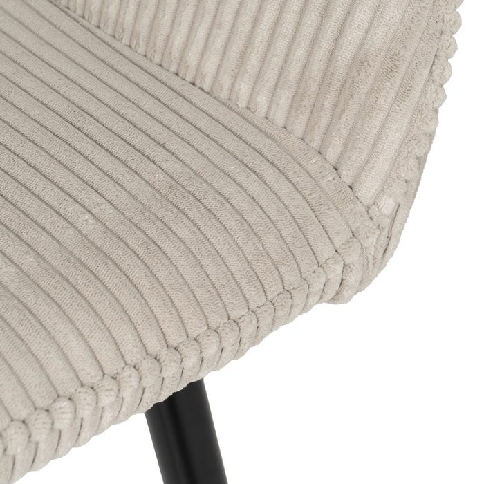 Beige Fabric-Metal Contract Stool 54 X 41.50 X 109 Cm
