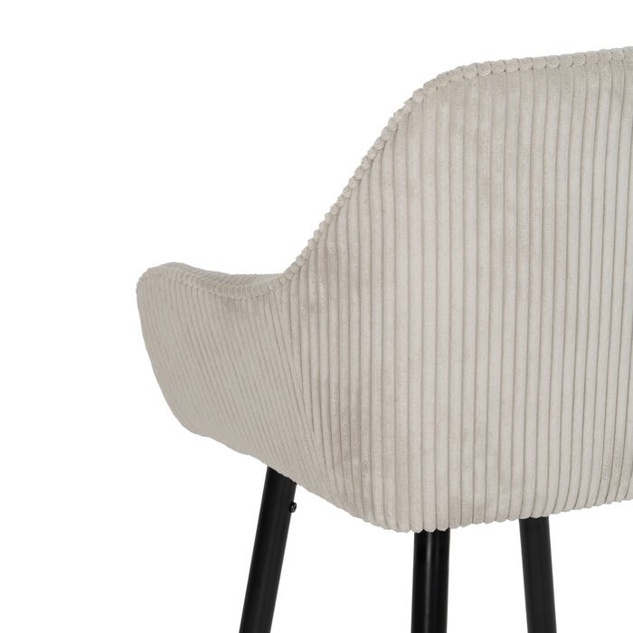 Beige Fabric-Metal Contract Stool 54 X 41.50 X 109 Cm