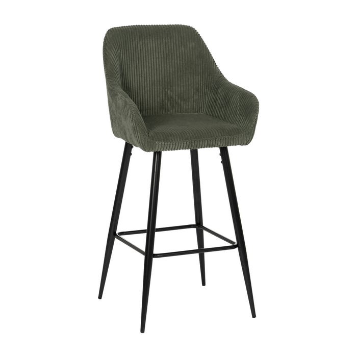 Green Fabric-Metal Contract Stool 54 X 41.50 X 109 Cm