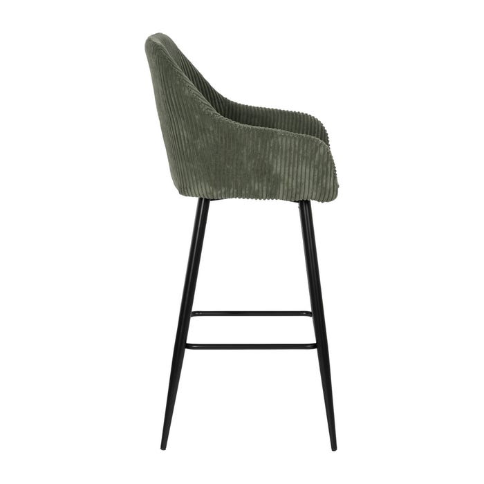 Green Fabric-Metal Contract Stool 54 X 41.50 X 109 Cm